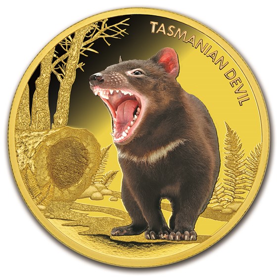 2013 Niue 1 oz Proof Gold Tasmanian Devil Endangered and Extinct 2013 Niue 1 oz Proof Gold Tasmanian Devil Endangered and Extinct